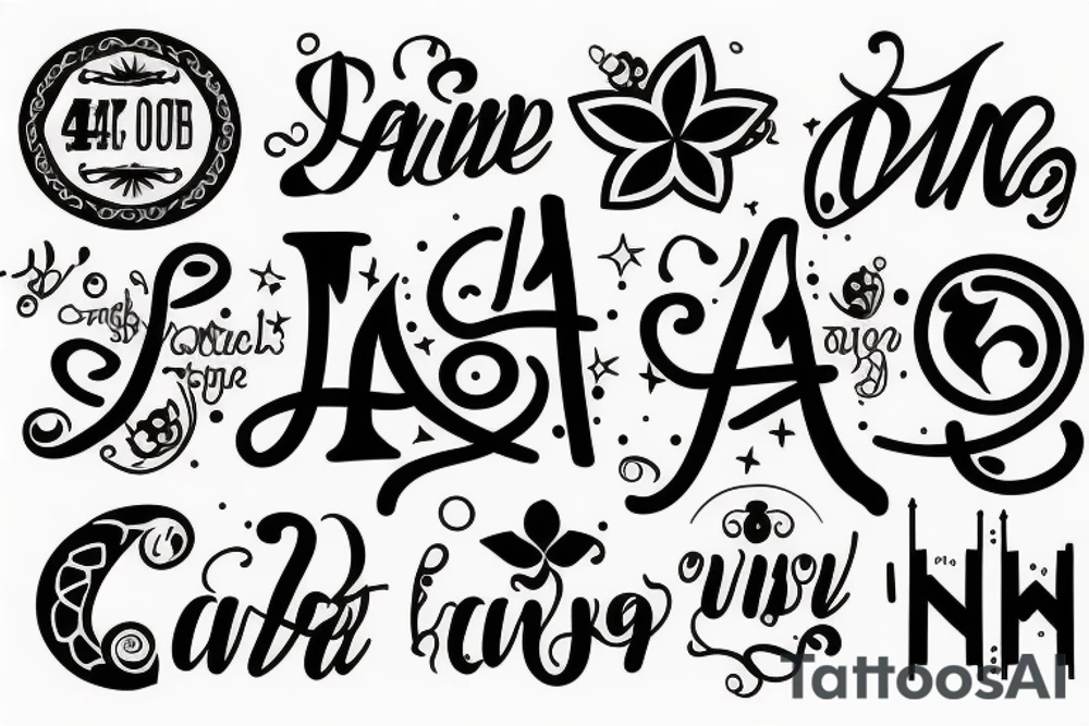 simplistic font with 444 tattoo idea