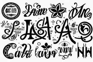 simplistic font with 444 tattoo idea