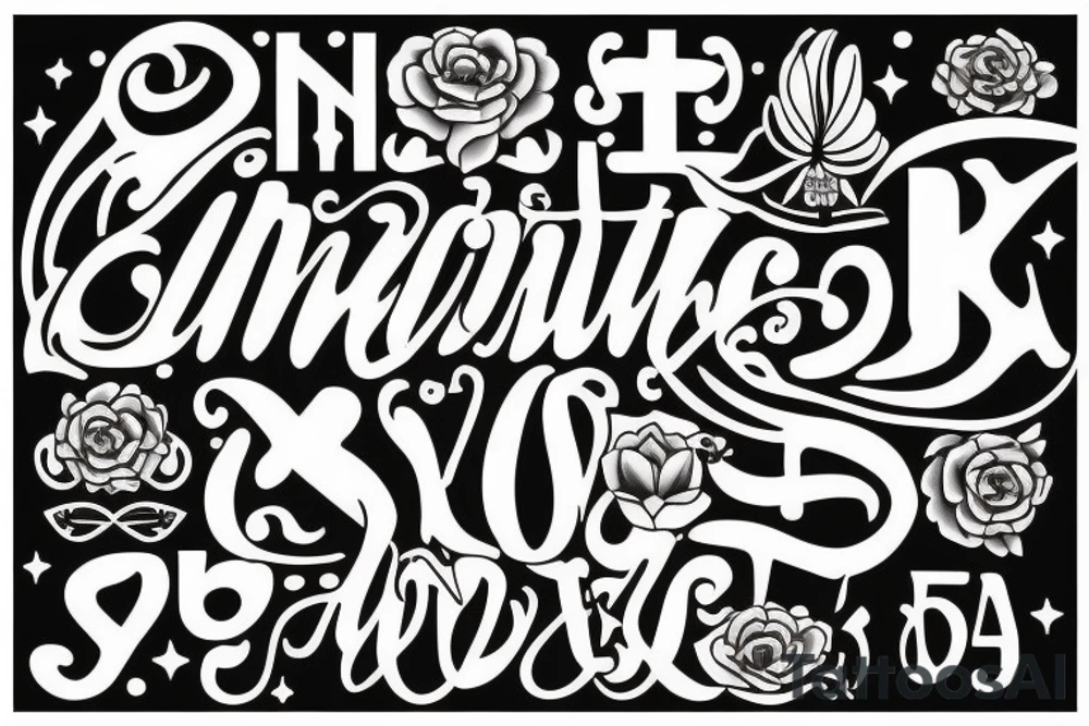 simplistic font with 444 tattoo idea
