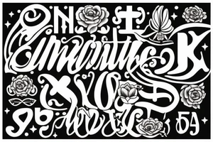 simplistic font with 444 tattoo idea