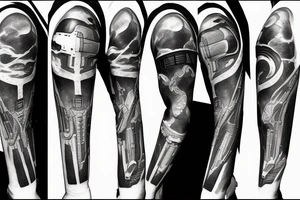 Syfy, for man, on shoulder, space, star ship, star trek tattoo idea