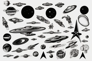 Syfy, for man, space, star ship, star trek tattoo idea