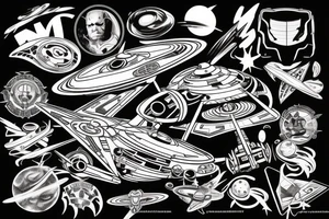 Syfy, for man, space, star ship, star trek tattoo idea