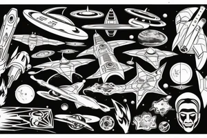 Syfy, for man, space, star ship, star trek tattoo idea