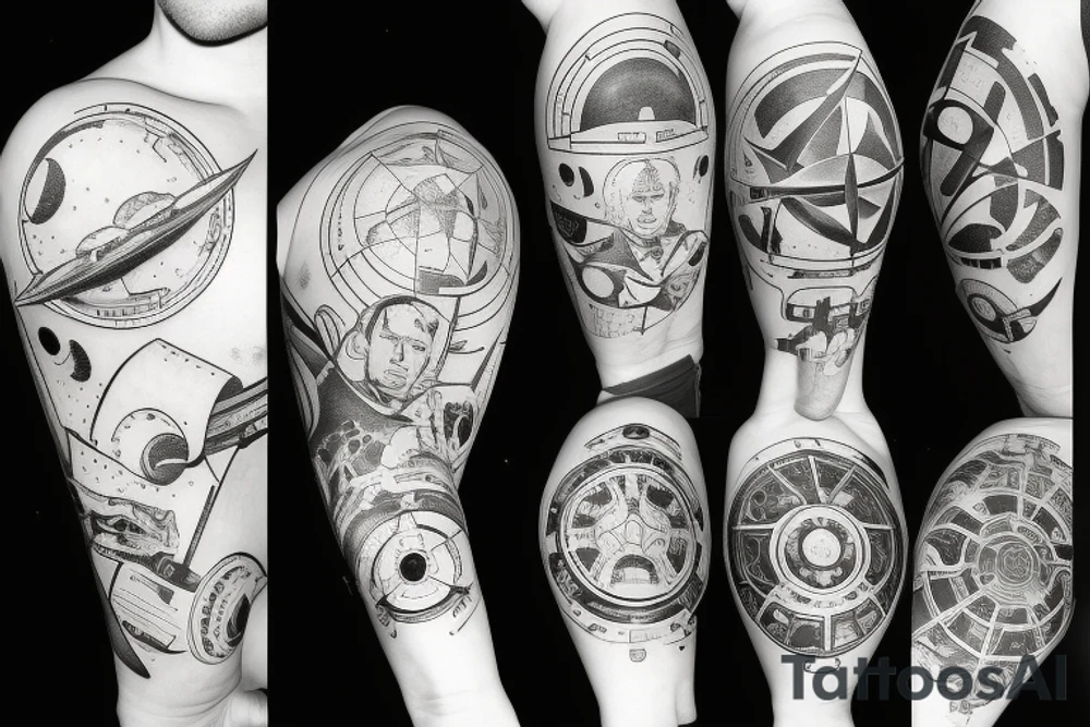 Syfy, for man, space, star ship, star trek tattoo idea