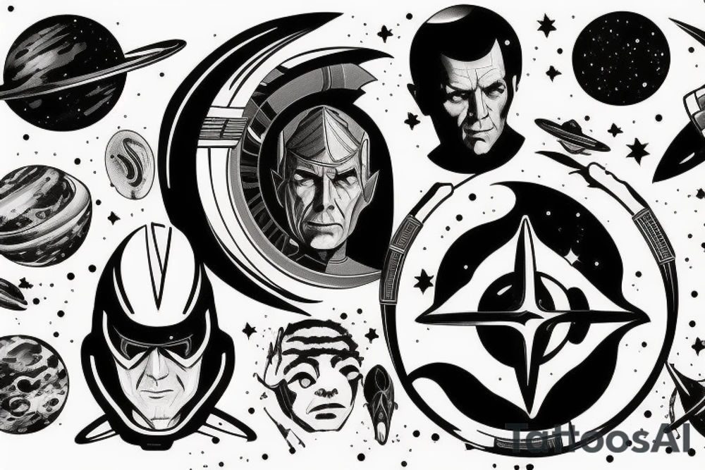 Syfy, space, star trek, for man, galaxy tattoo idea