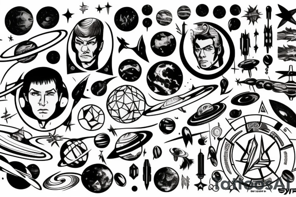 Syfy, space, star trek, for man, galaxy tattoo idea