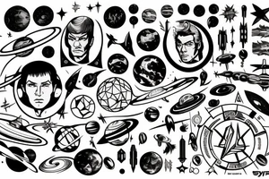Syfy, space, star trek, for man, galaxy tattoo idea