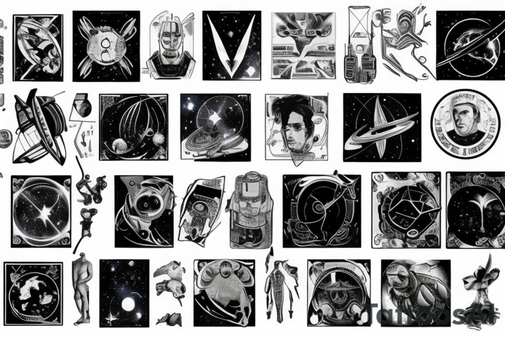 Syfy, space, star trek, for man, galaxy tattoo idea