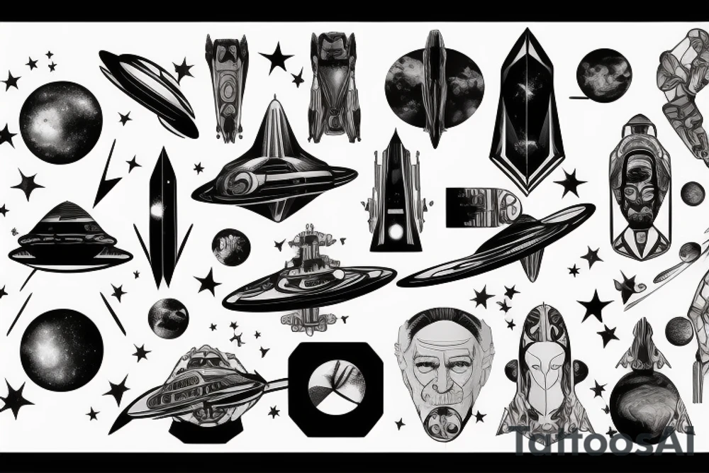 Syfy, space, star trek, for man, galaxy tattoo idea