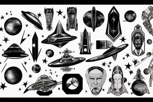 Syfy, space, star trek, for man, galaxy tattoo idea