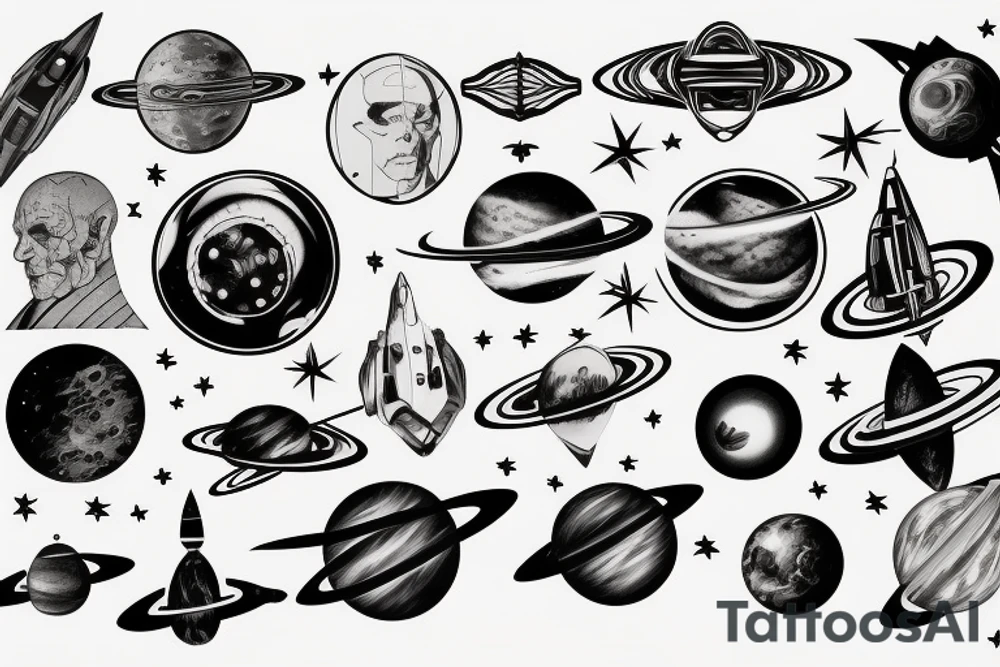 Syfy, space, star trek, for man, galaxy tattoo idea
