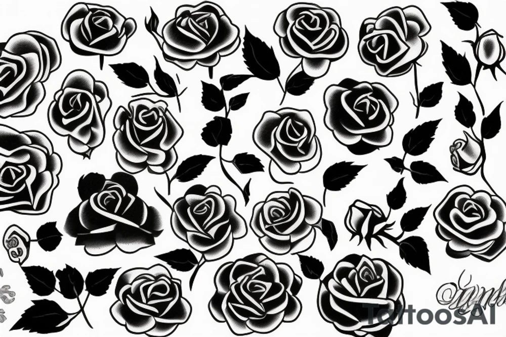 357 into a rose flower design tattoo idea