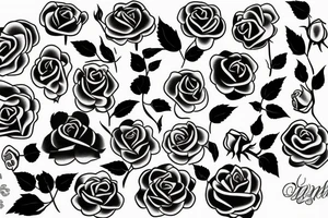357 into a rose flower design tattoo idea