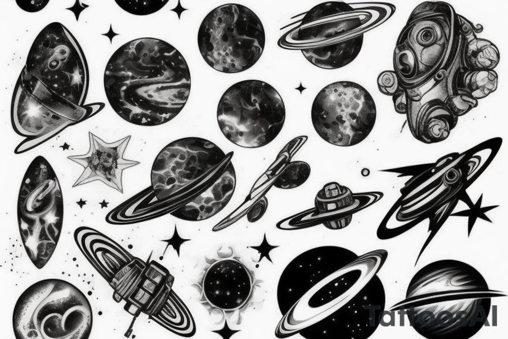 Space, galaxy, syfy tattoo idea