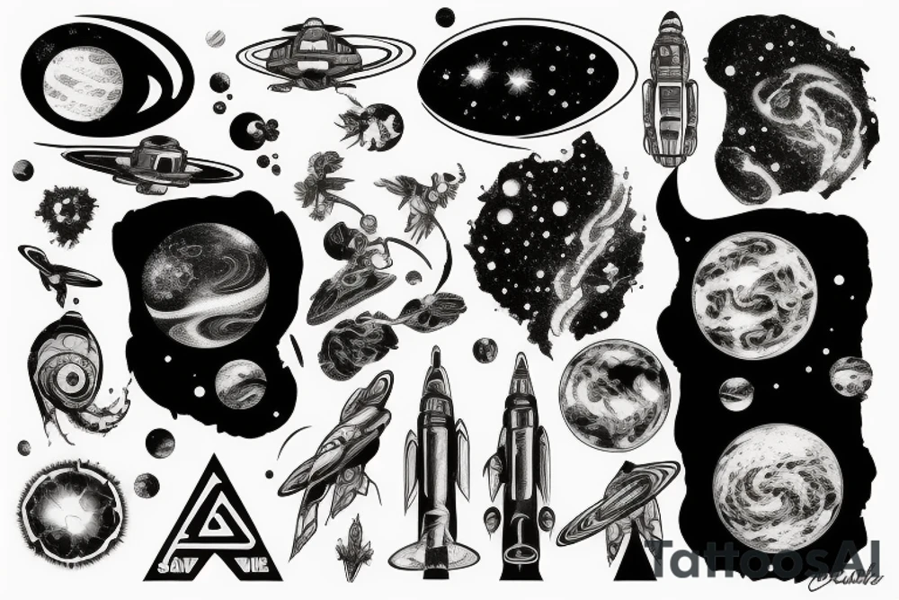 Space, galaxy, syfy tattoo idea