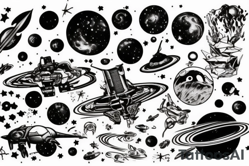 Space, galaxy, syfy tattoo idea