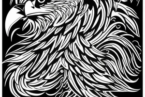 a eagle's wing with the name "Hourria" inside it tattoo idea