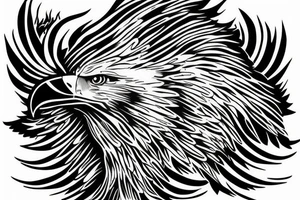 an eagle's wing with the text "Hourria" inside it tattoo idea