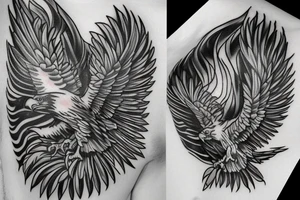 one eagle's wing with the text "Hourria" inside it tattoo idea