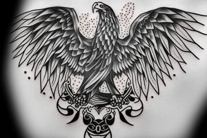 one eagle's wing with the text "Hourria" inside it tattoo idea