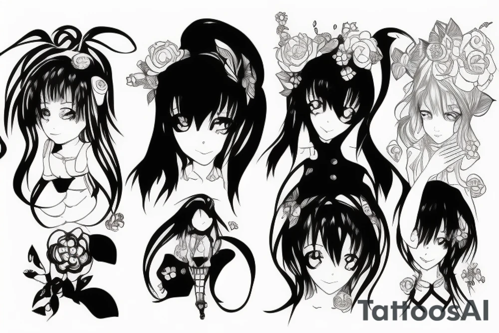 Anime girl tattoo idea