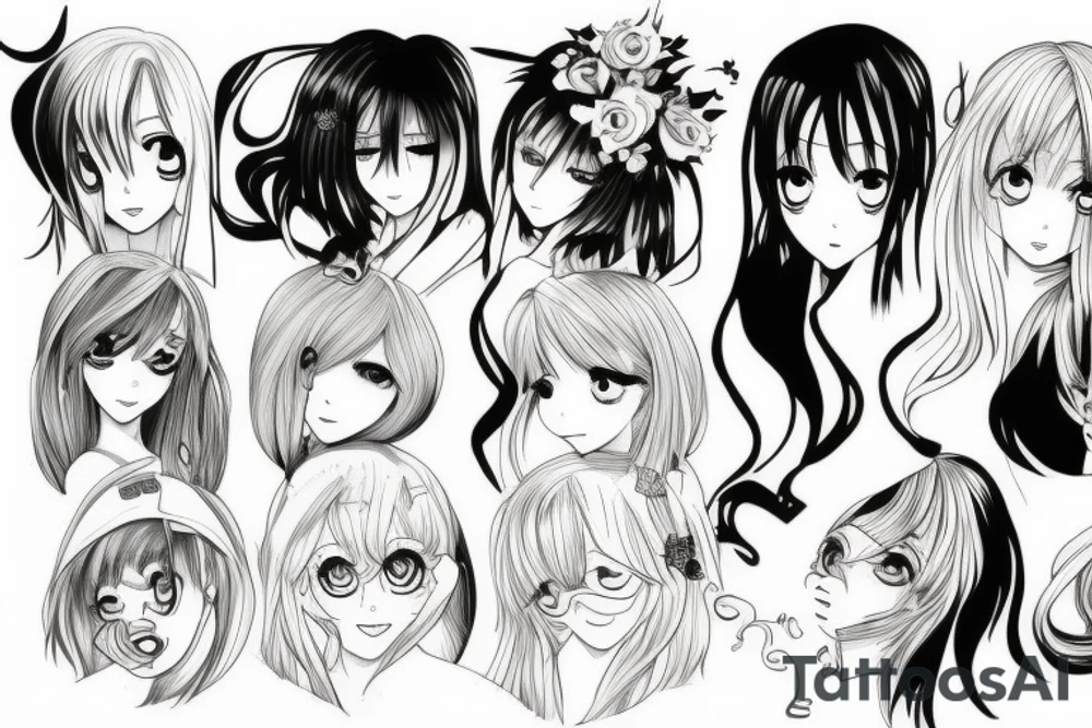Anime girl tattoo idea