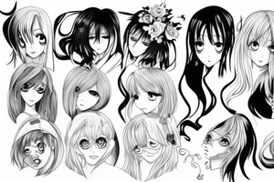 Anime girl tattoo idea
