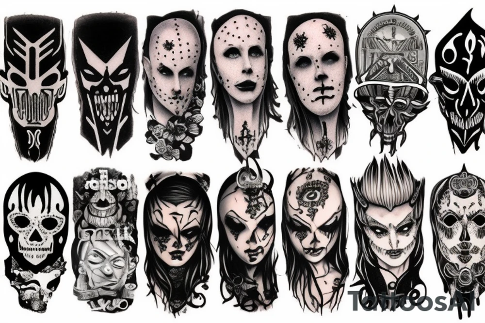 trash polka full sleeve tattoo tattoo idea