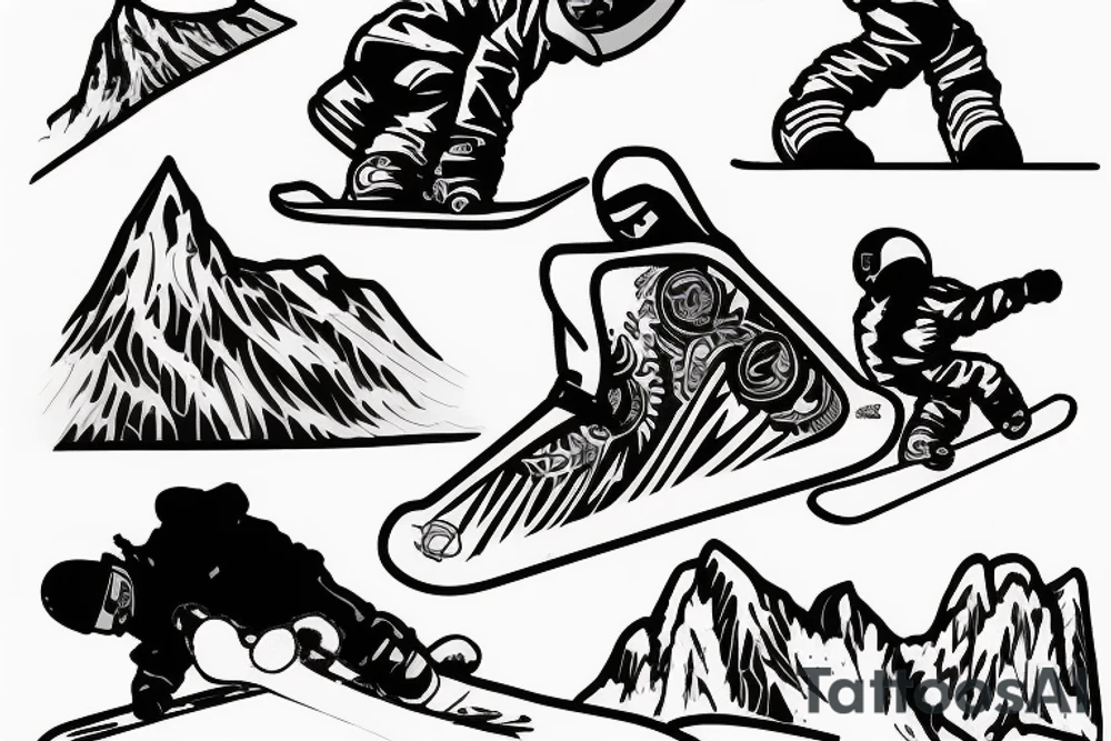 ben snowboard freeriding on lucas's backside tattoo idea
