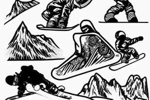 ben snowboard freeriding on lucas's backside tattoo idea