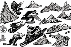 ben snowboard freeriding on lucas's backside tattoo idea