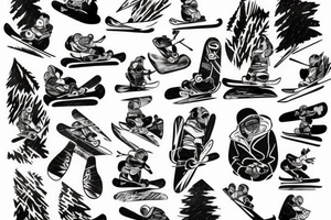 ben snowboard freeriding on lucas's backside of body tattoo idea