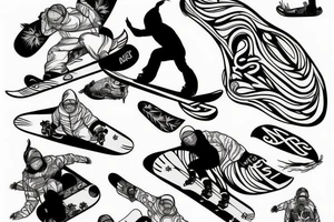 ben snowboarding on another persons backside of body tattoo idea