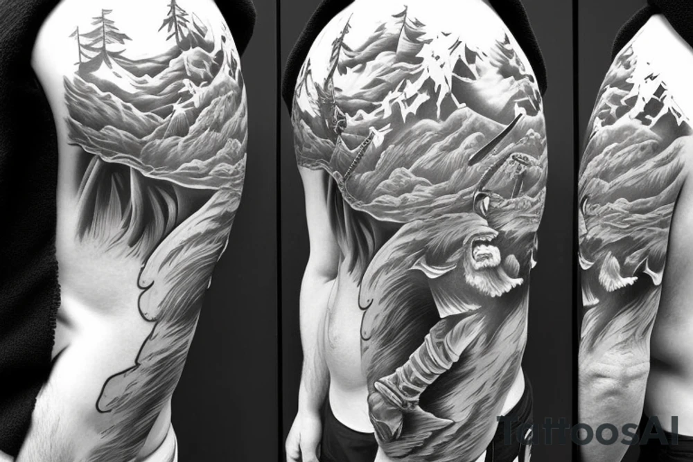 ben snowboarding on another persons backside of body tattoo idea