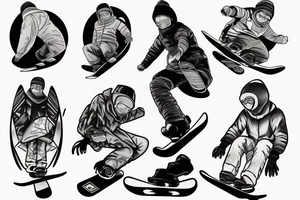 ben snowboarding on another persons backside of body tattoo idea