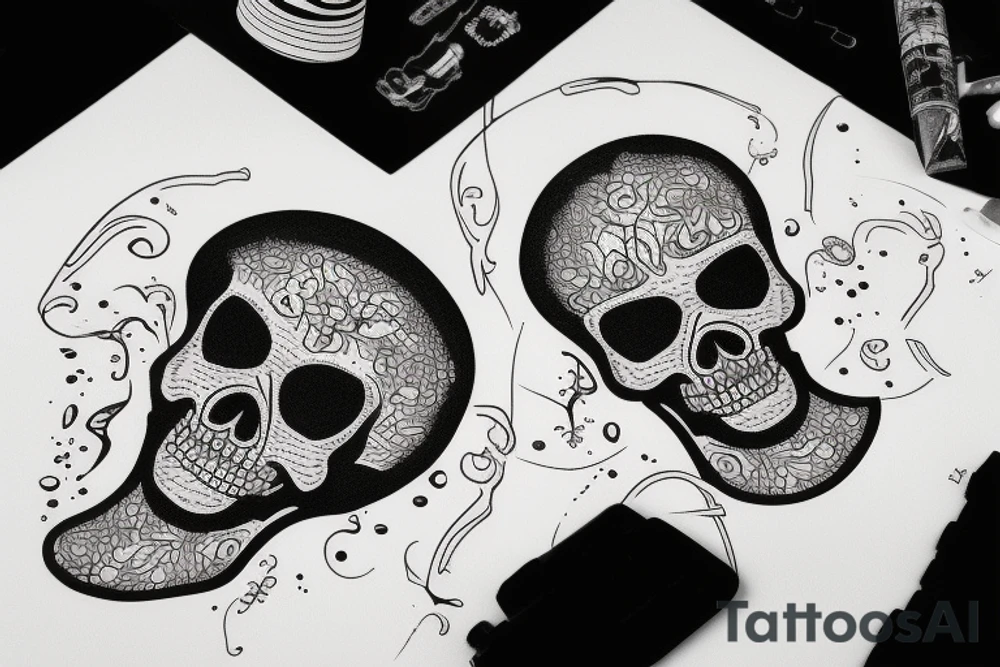 Bucket hat skeleton tattoo idea