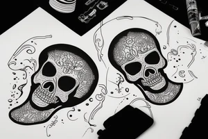 Bucket hat skeleton tattoo idea