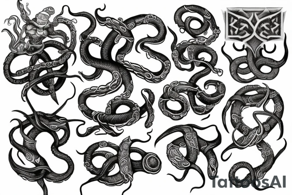 Tentacles around sword tattoo idea
