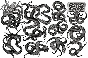 Tentacles around sword tattoo idea