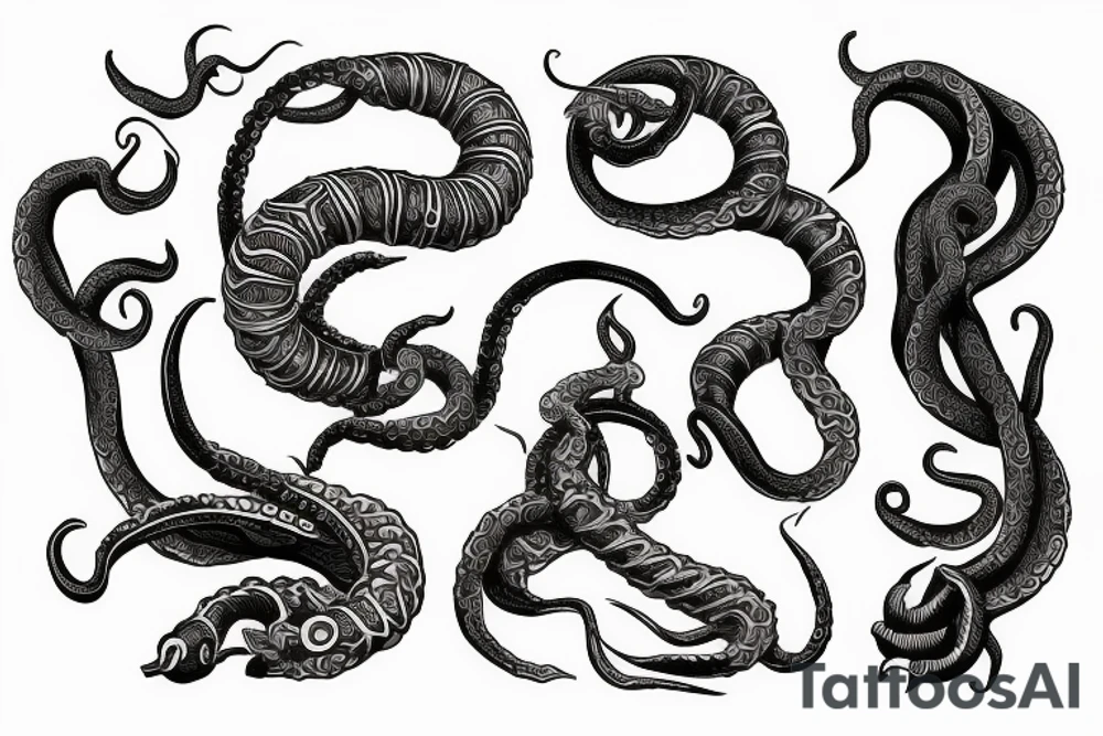Tentacles around sword tattoo idea