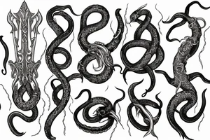 Tentacles around sword tattoo idea