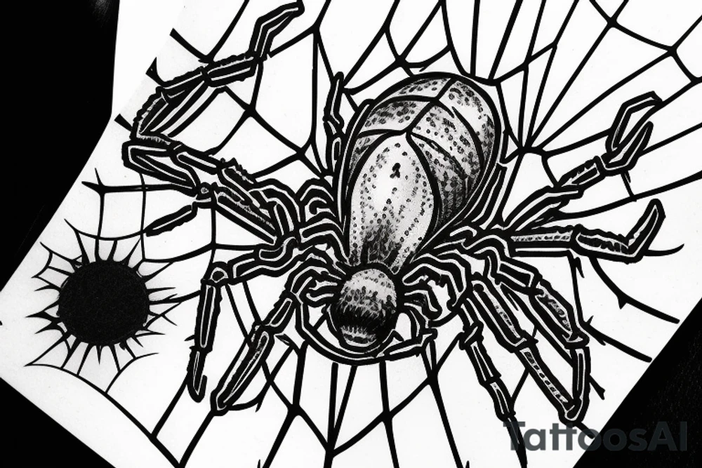 Spider sunsets tattoo idea