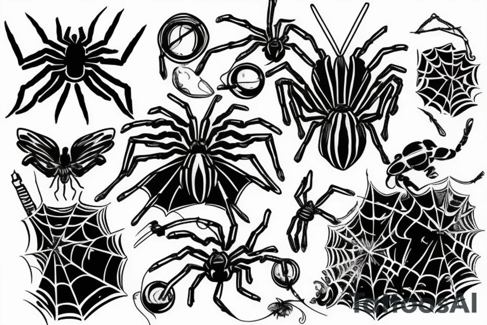 Spider sunrise tattoo idea