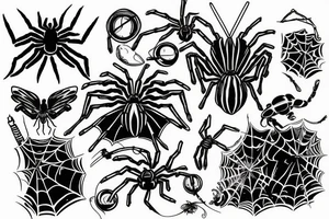 Spider sunrise tattoo idea