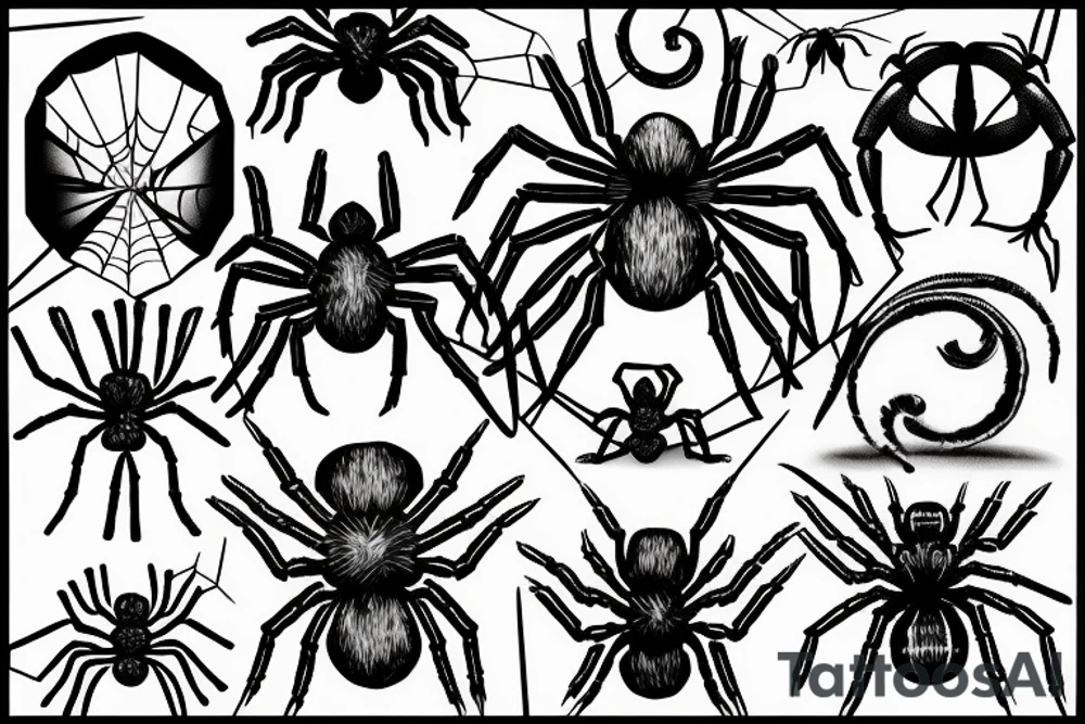 Spider sunrise tattoo idea