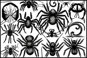 Spider sunrise tattoo idea