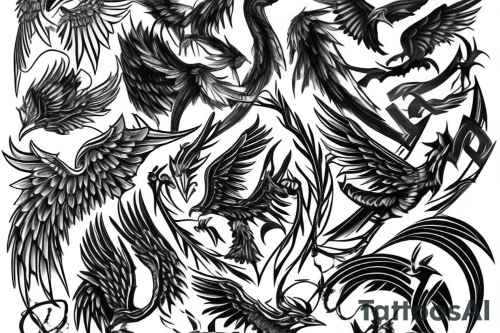 Metal Phoenix tattoo idea