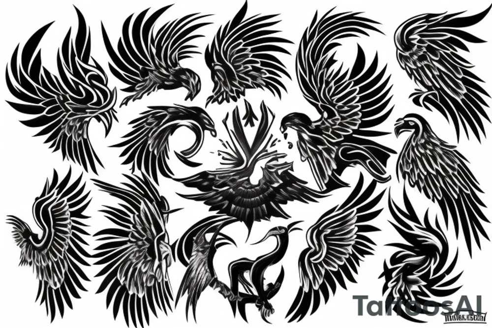 Metal Phoenix tattoo idea