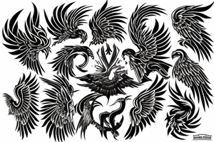 Metal Phoenix tattoo idea